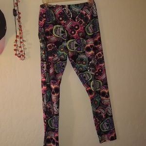 Women's sugar skull leggings size XL